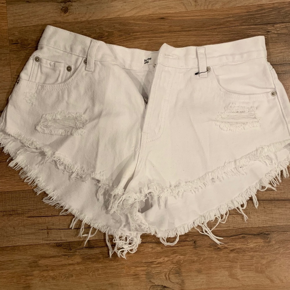 White Denim Shorts - By The Way